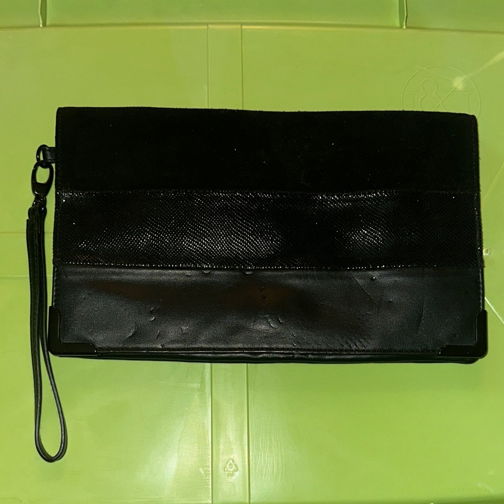 Black Clutch with Wrist Strap